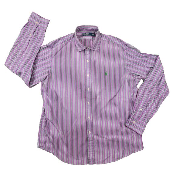 Polo Ralph Lauren Other - Polo Ralph Lauren Men's Vintage Purple‎ Striped Button Up Shirt size Large